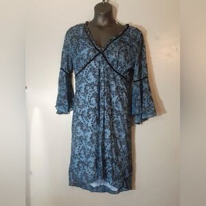 CDC Encore Blue and Black Lace Dress